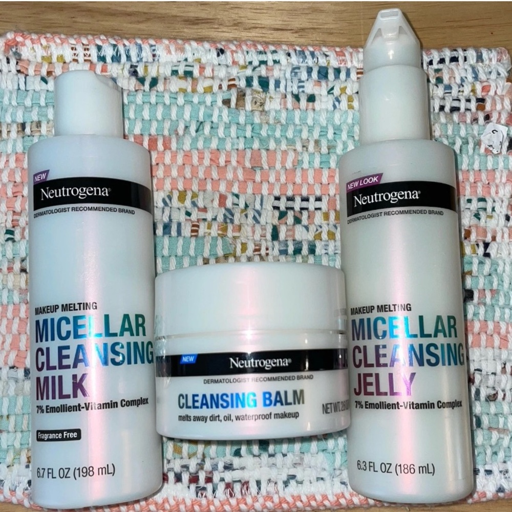Neutrogena Micellar Cleansing Milk & Jelly, Cleansing Balm NEW - all 3!